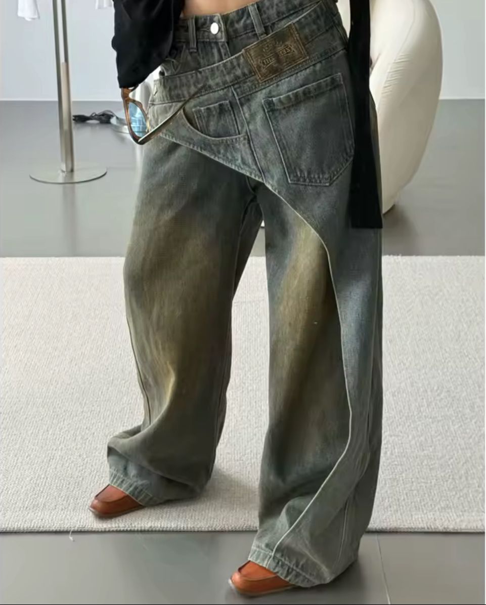 Jeans virali Donna Gamba larga