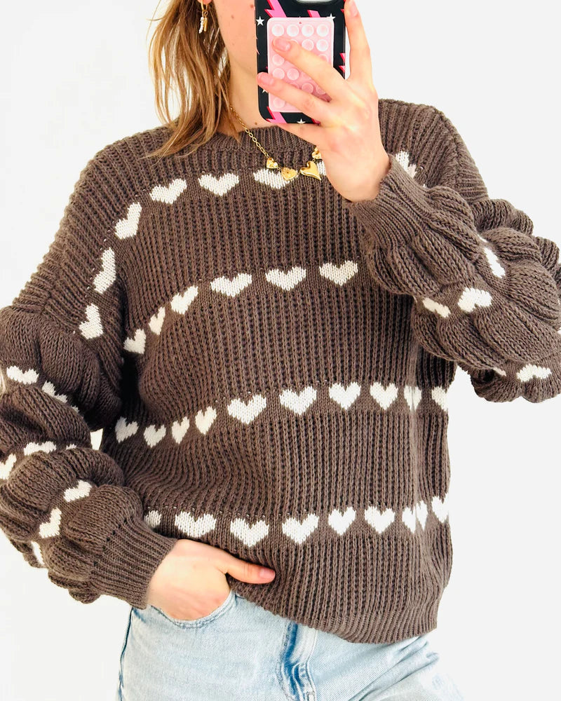 Maglione con cuore da donna