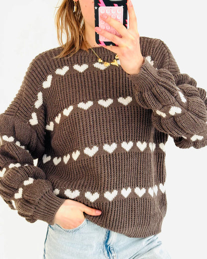 Maglione con cuore da donna