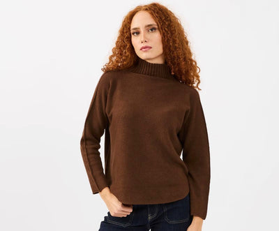 Maglia Charlie a Collo Alto in Tessuto Caldo e Confortevole con Bordo a Costine