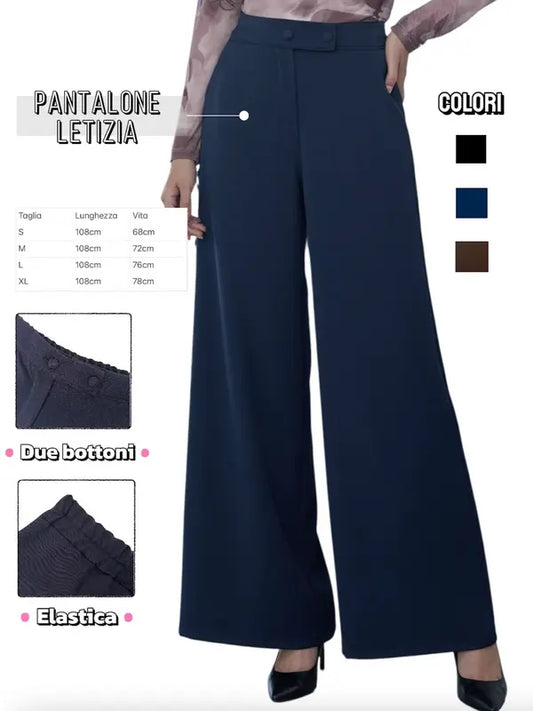 Pantalone palazzo Letizia a vita alta Made in Italy