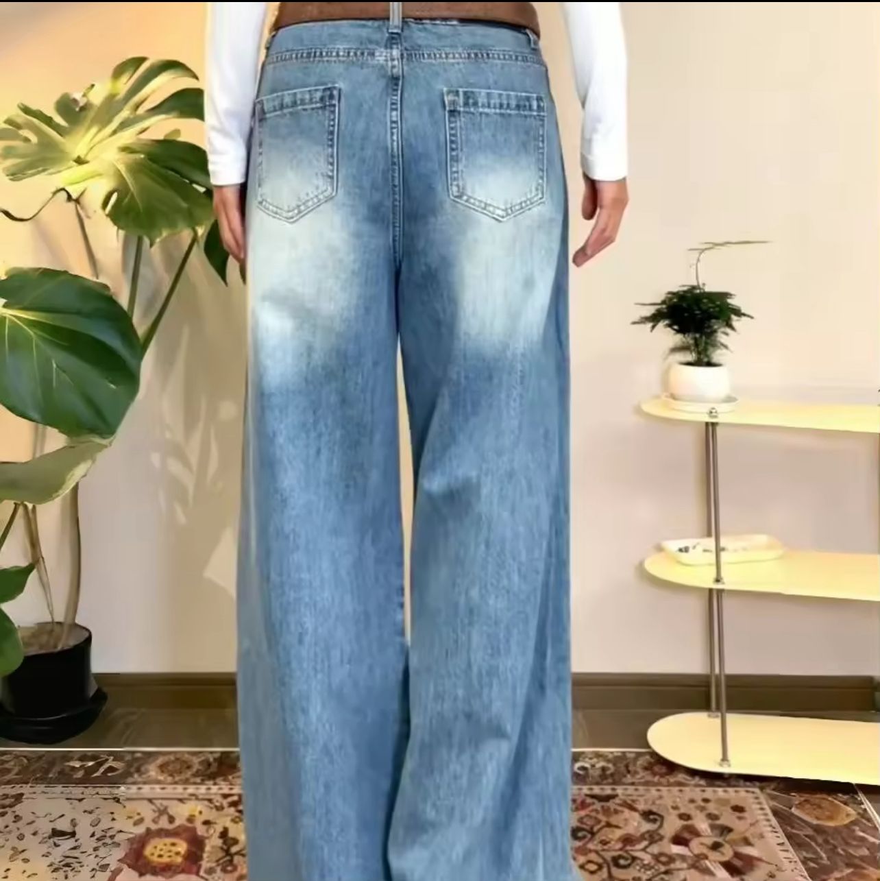 Jeans virali Donna Gamba larga