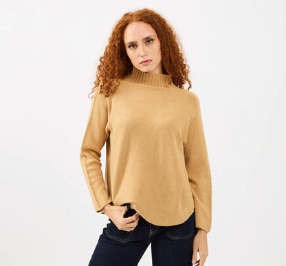 Maglia Charlie a Collo Alto in Tessuto Caldo e Confortevole con Bordo a Costine