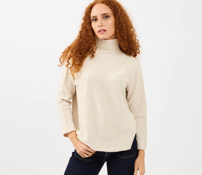 Maglia Charlie a Collo Alto in Tessuto Caldo e Confortevole con Bordo a Costine