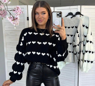 Maglione con cuore da donna