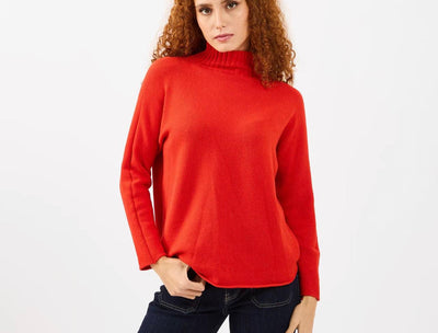 Maglia Charlie a Collo Alto in Tessuto Caldo e Confortevole con Bordo a Costine