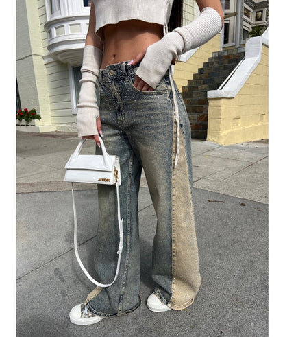 I virali AURVOS™ MILANO Jeans Bicolore Beige