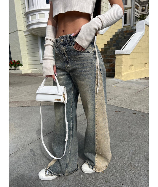 I virali AURVOS™ MILANO Jeans Bicolore Beige