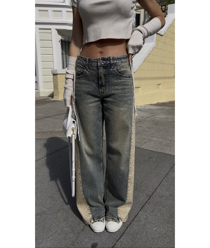 I virali AURVOS™ MILANO Jeans Bicolore Beige