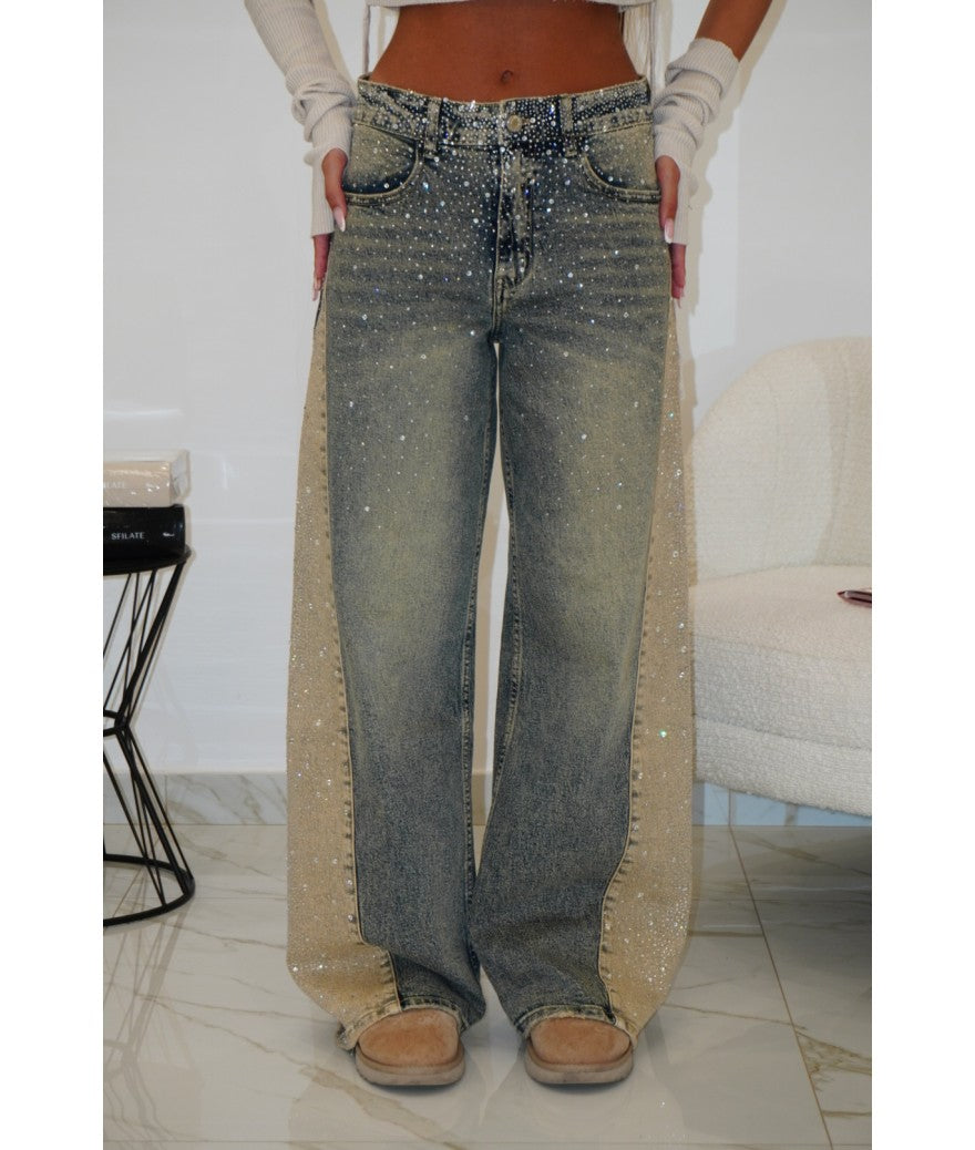 I virali AURVOS™ MILANO Jeans Bicolore Beige