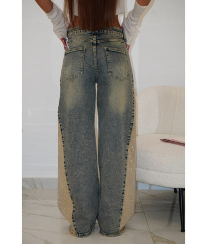 I virali AURVOS™ MILANO Jeans Bicolore Beige