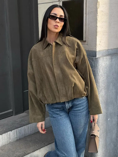 Giacca Donna Bomber Camoscio