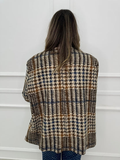 Giacca over fantasia pied de poule Aurvos Milano