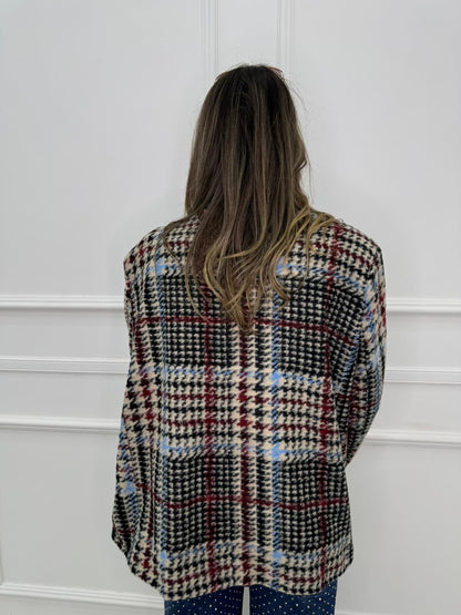 Giacca over fantasia pied de poule Aurvos Milano