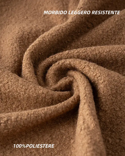 Aurvos Milano – Cappotto Bouclé Donna Elegante Caldo con quattro bottoni frontali