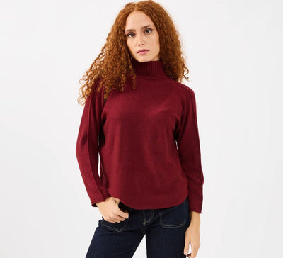 Maglia Charlie a Collo Alto in Tessuto Caldo e Confortevole con Bordo a Costine