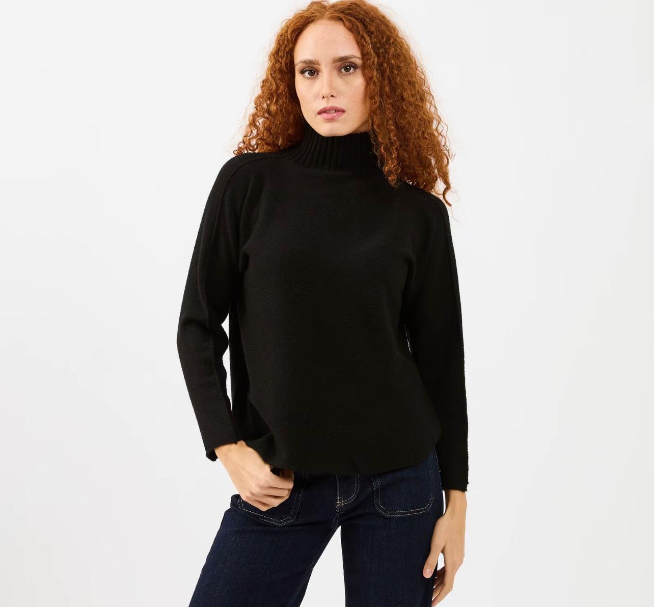 Maglia Charlie a Collo Alto in Tessuto Caldo e Confortevole con Bordo a Costine