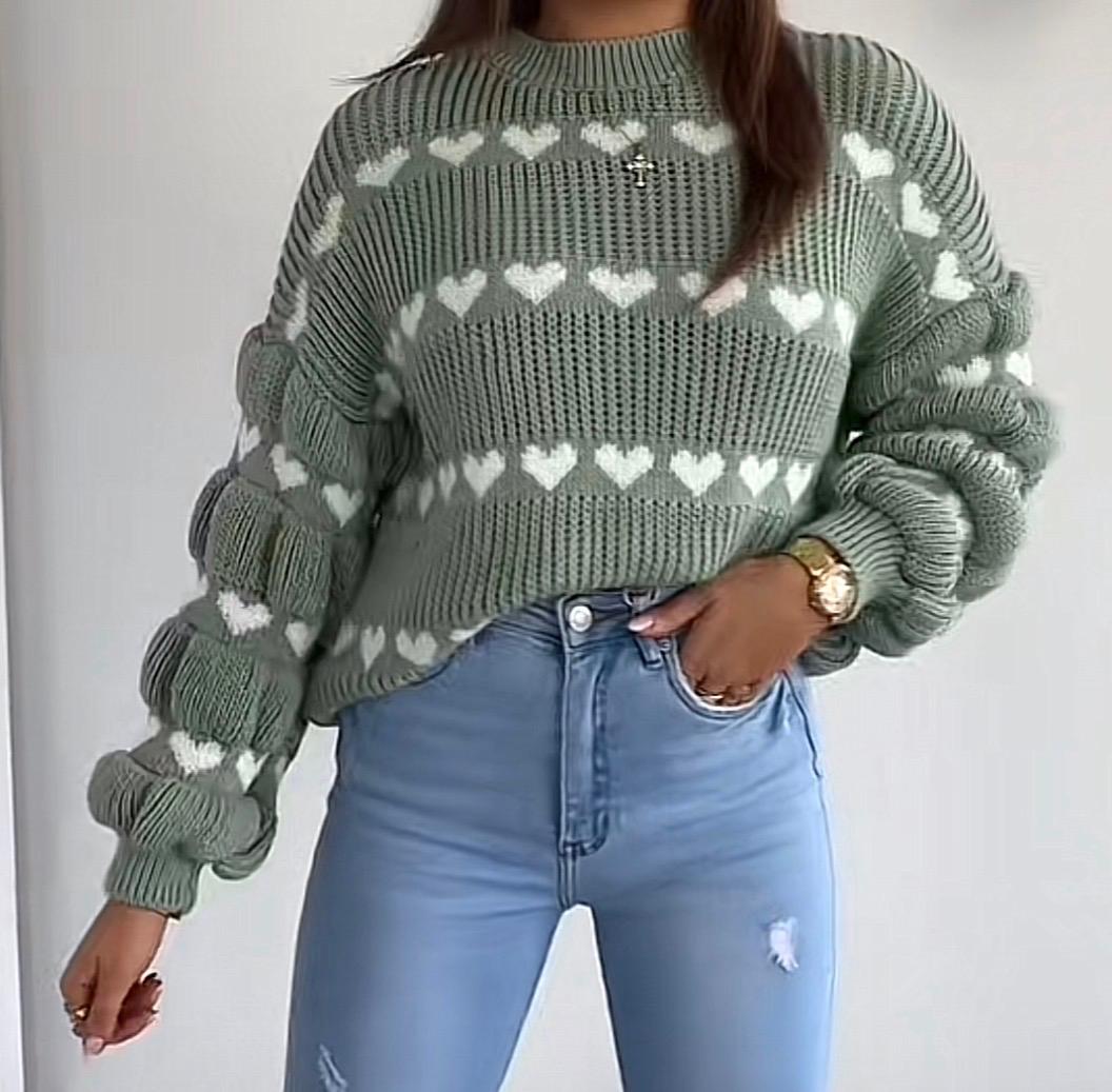 Maglione con cuore da donna