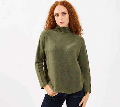 Maglia Charlie a Collo Alto in Tessuto Caldo e Confortevole con Bordo a Costine