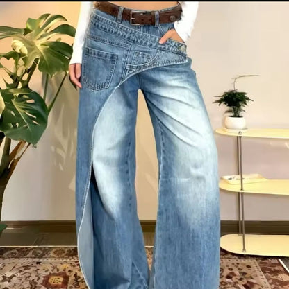 Jeans virali Donna Gamba larga