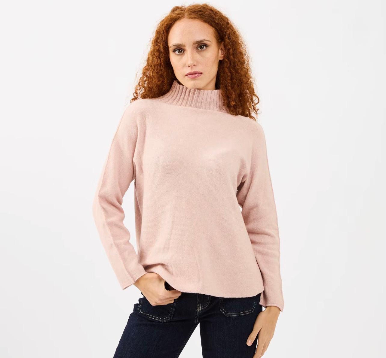 Maglia Charlie a Collo Alto in Tessuto Caldo e Confortevole con Bordo a Costine