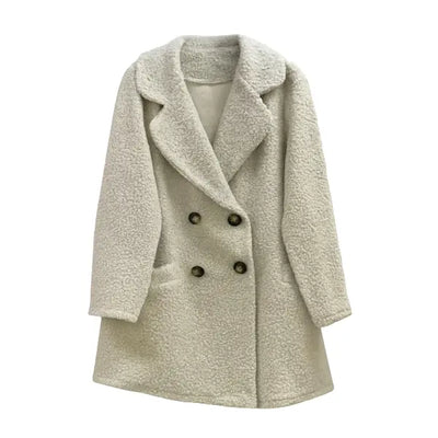 Aurvos Milano – Cappotto Bouclé Donna Elegante Caldo con quattro bottoni frontali