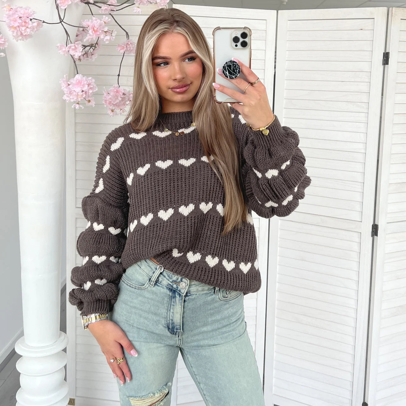 Maglione con cuore da donna